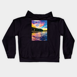 Magical Sky under the Lake Kids Hoodie